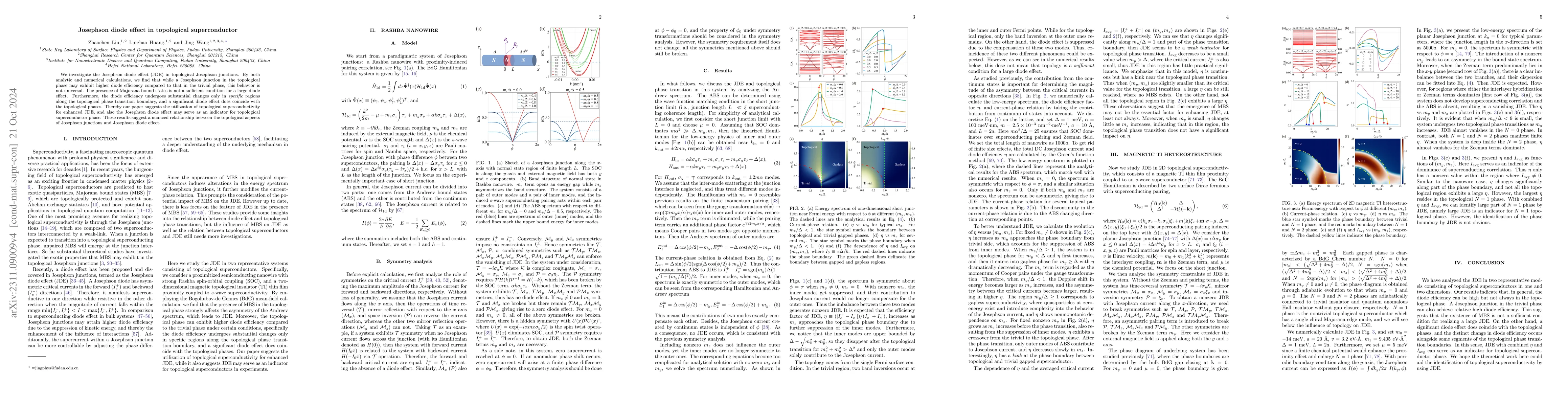 Thumbnail for Josephson Diode Effect in Topological Superconductor