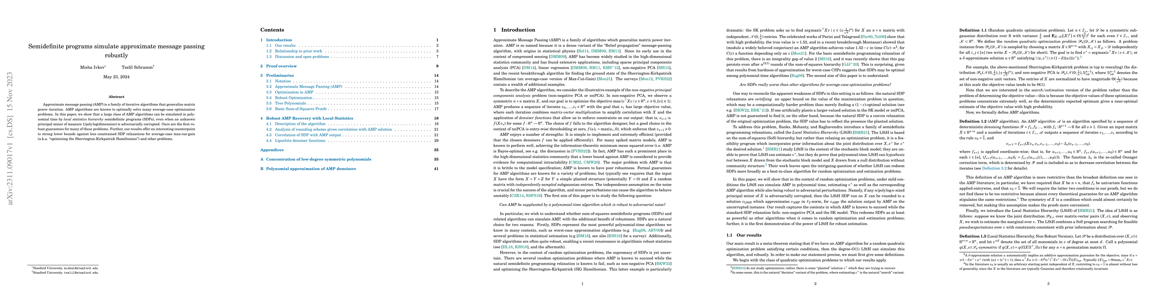 Thumbnail for Semidefinite programs simulate approximate message passing robustly