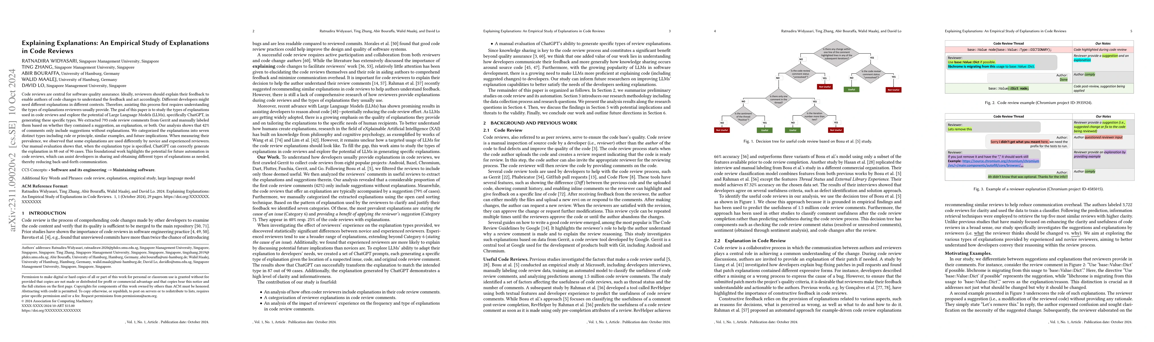 Thumbnail for Explaining Explanation: An Empirical Study on Explanation in Code
  Reviews