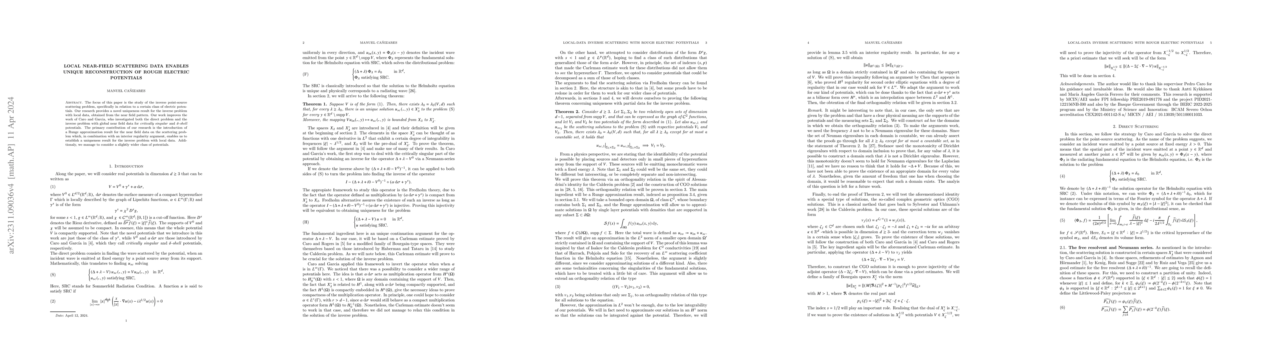 Thumbnail for Local near-field scattering data enables unique reconstruction of rough
  electric potentials