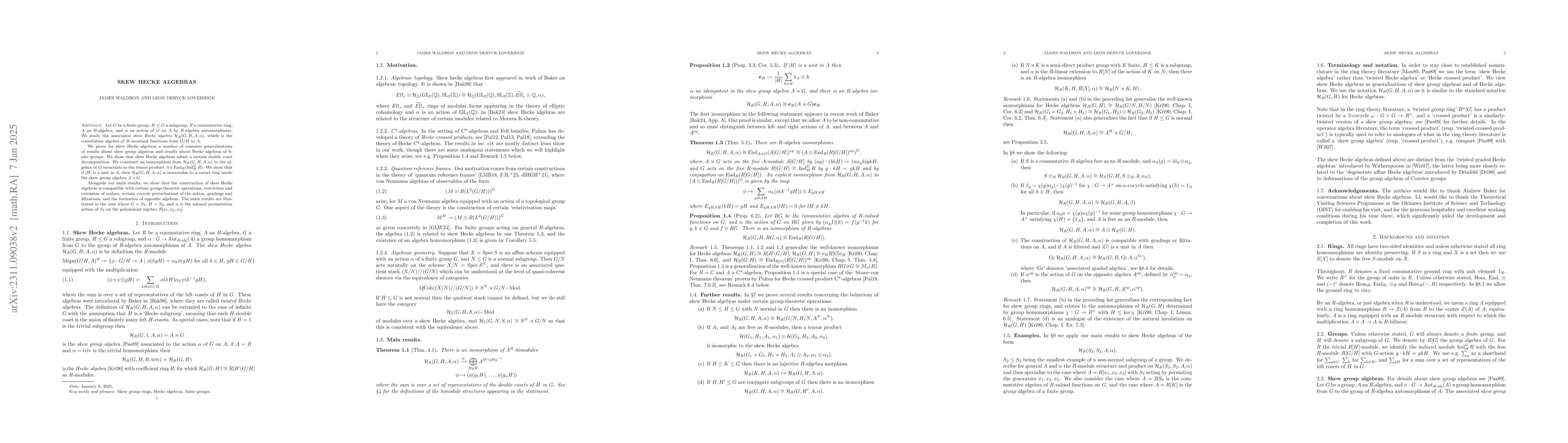 Thumbnail for Skew Hecke Algebras