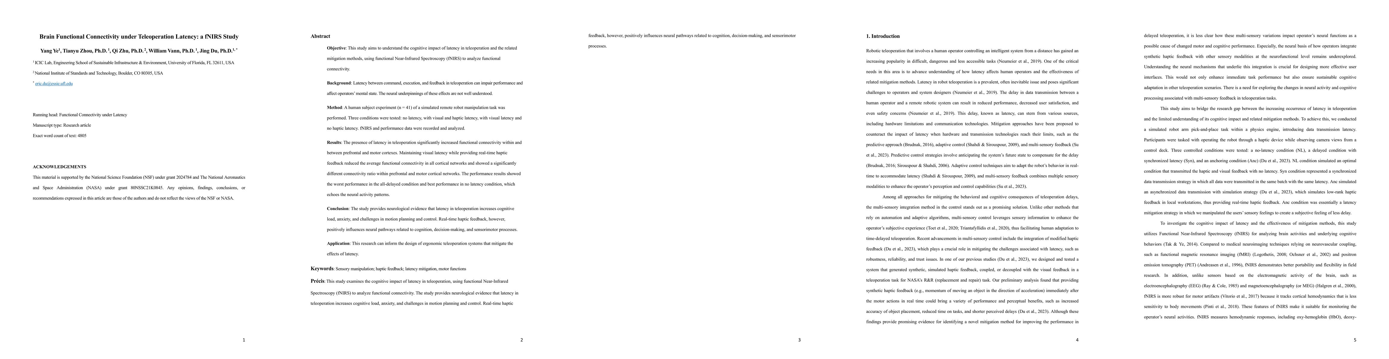 Thumbnail for Brain Functional Connectivity under Teleoperation Latency: a fNIRS Study