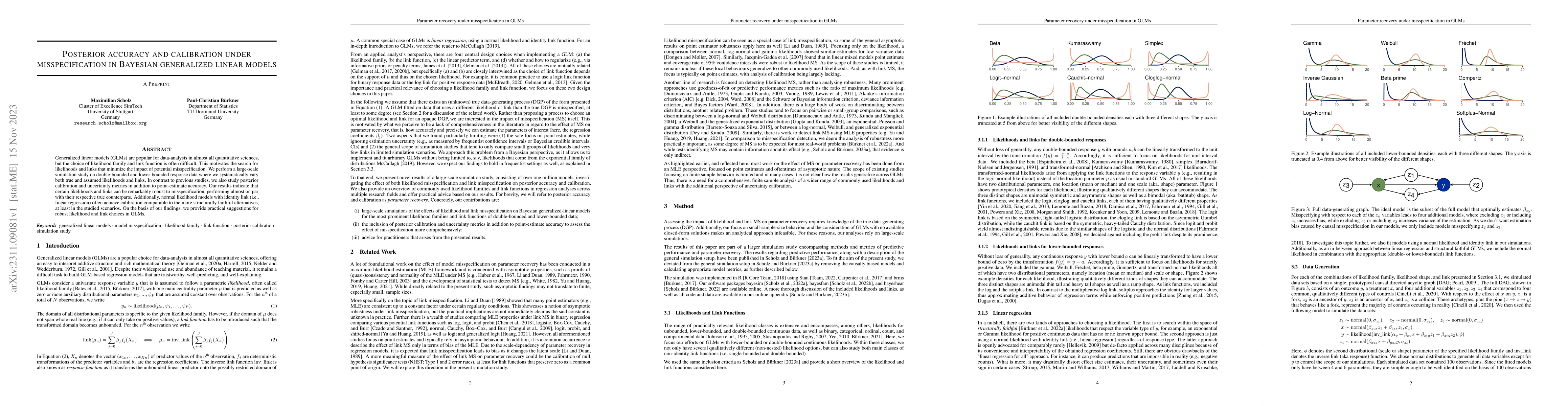 Thumbnail for Posterior accuracy and calibration under misspecification in Bayesian
  generalized linear models