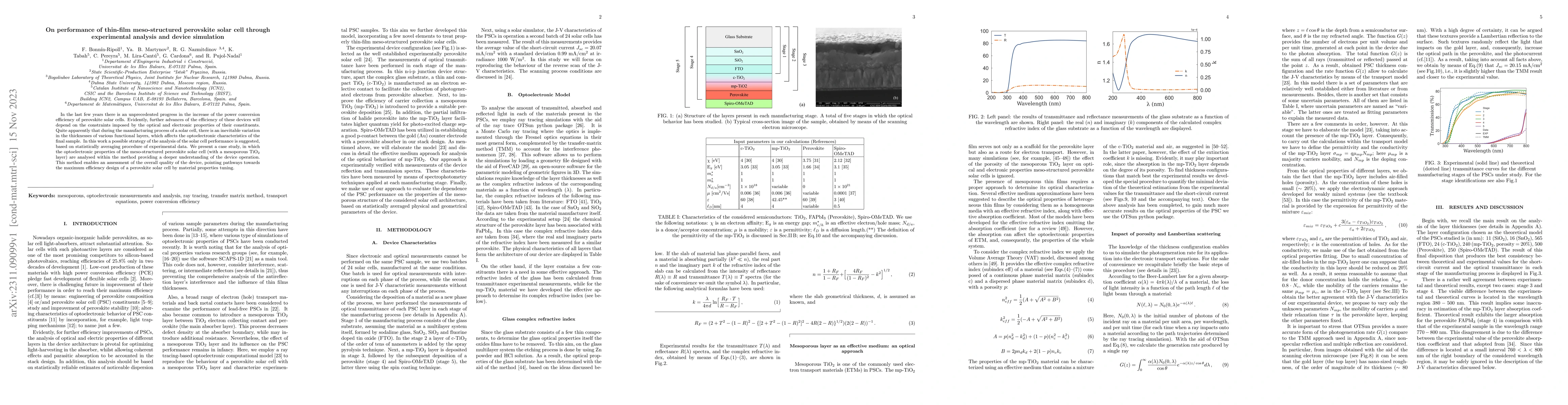 Thumbnail for On performance of thin-film meso-structured perovskite solar cell
  through experimental analysis and device simulation