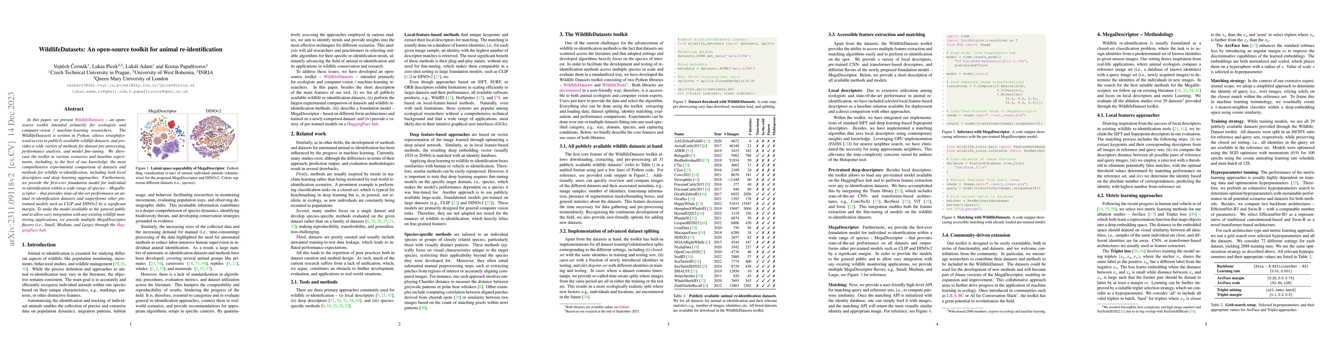 Thumbnail for WildlifeDatasets: An open-source toolkit for animal re-identification