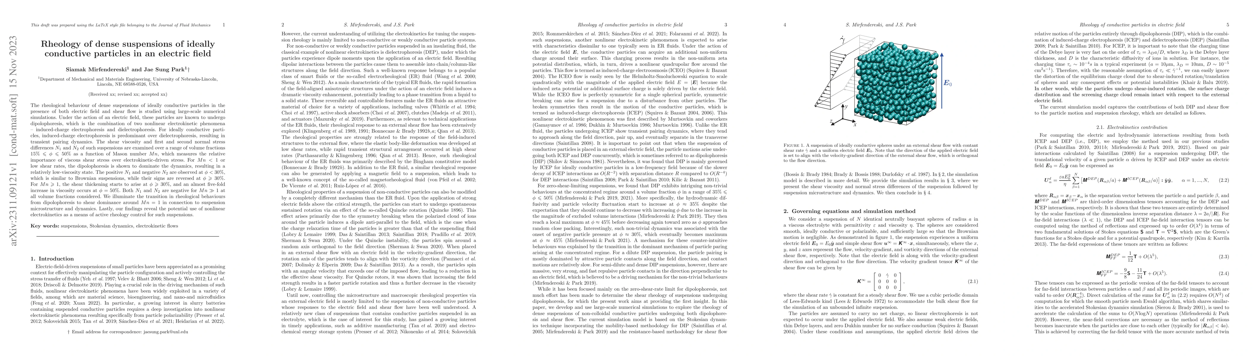 Thumbnail for Rheology of dense suspensions of ideally conductive particles in an
  electric field