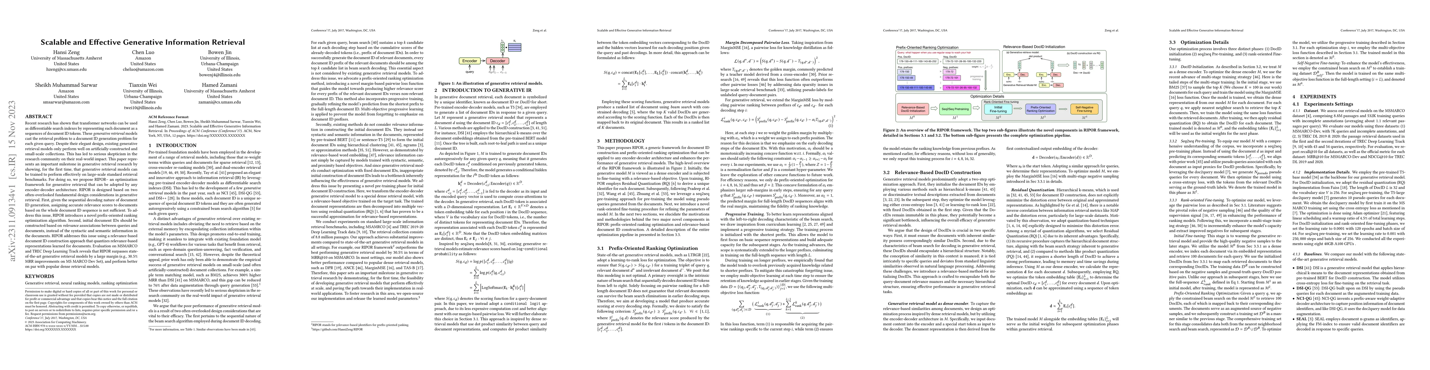 Thumbnail for Scalable and Effective Generative Information Retrieval