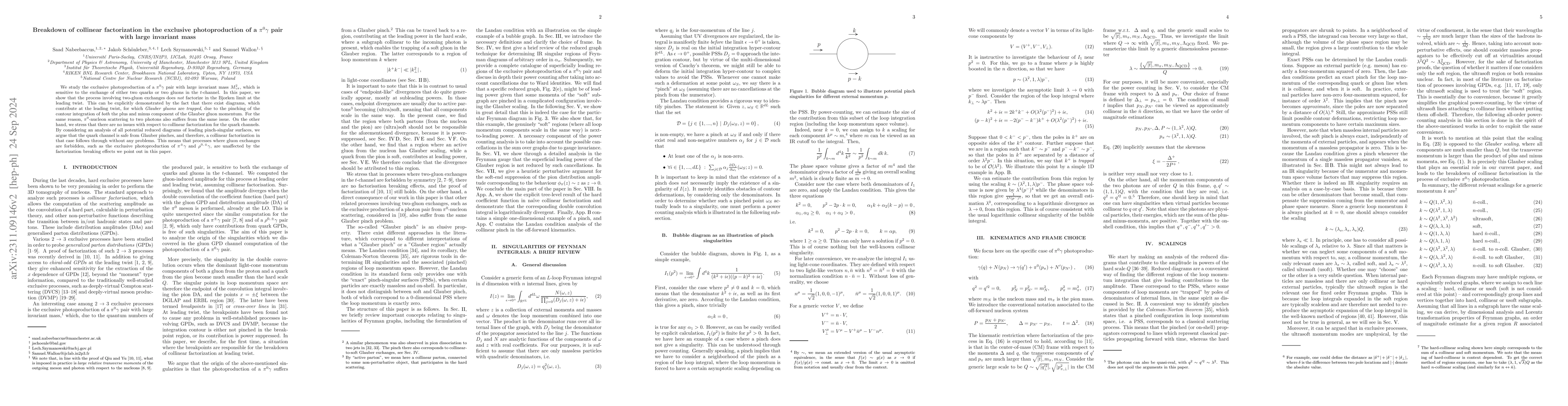 Thumbnail for Breakdown of collinear factorization in the exclusive photoproduction of
  a $ \pi ^{0}\gamma $ pair with large invariant mass