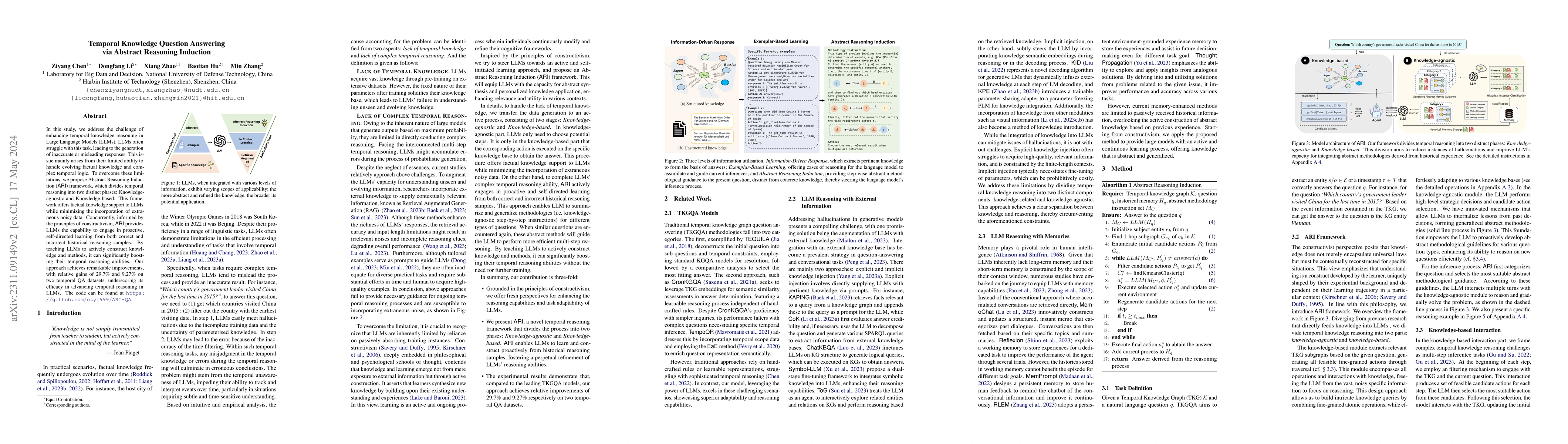 Thumbnail for Temporal Knowledge Question Answering via Abstract Reasoning Induction