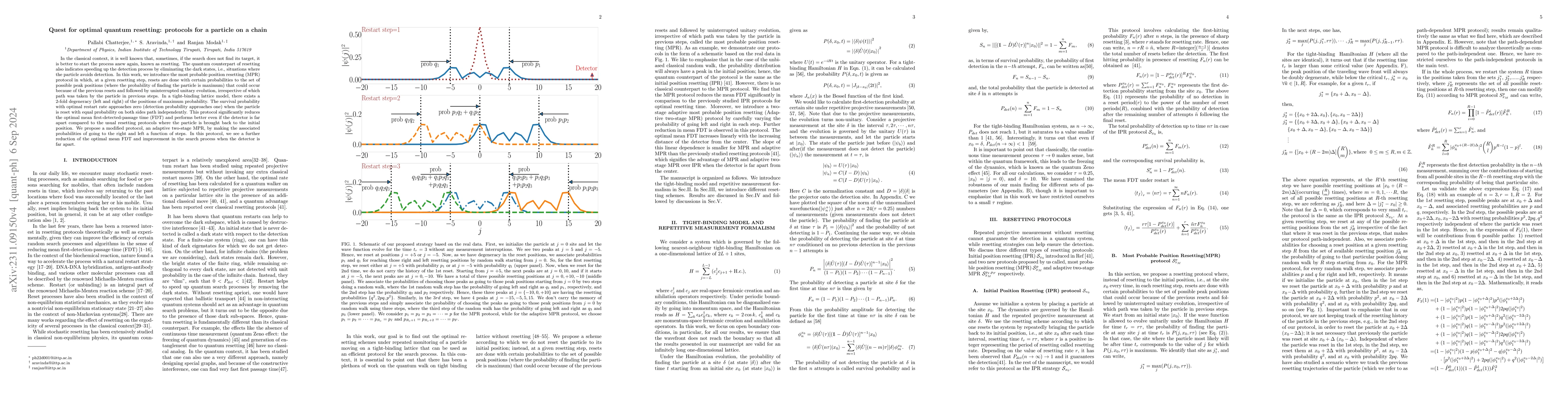 Thumbnail for Quest for optimal quantum resetting: protocols for a particle on a chain