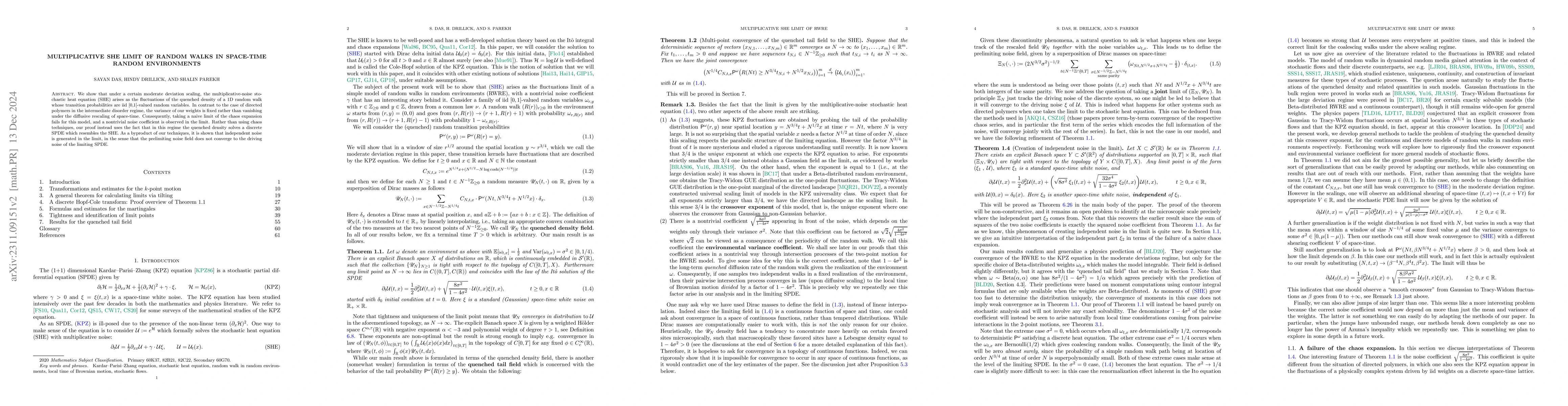 Thumbnail for KPZ equation limit of random walks in random environments