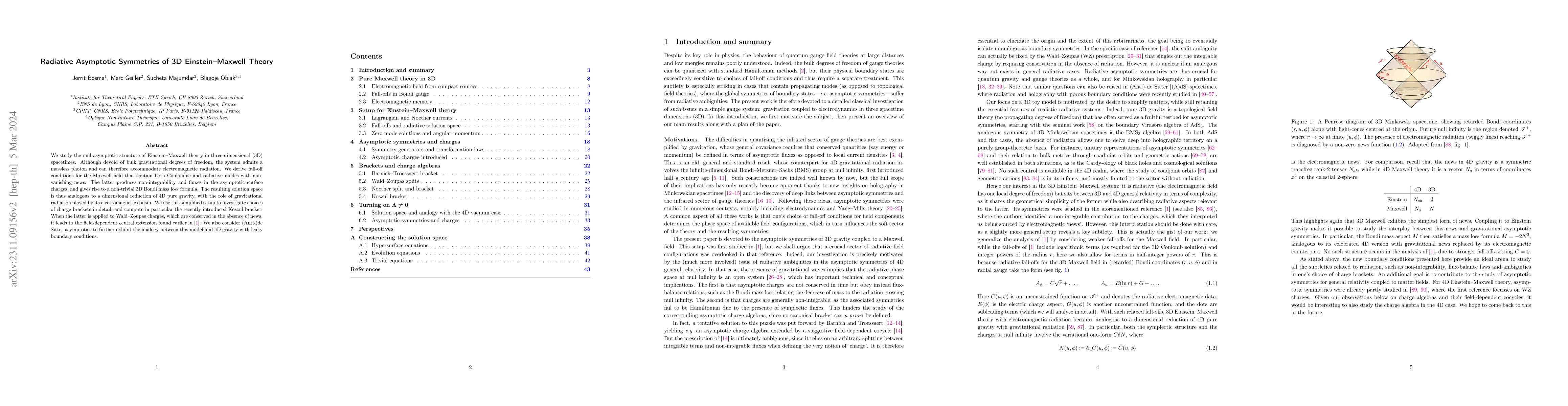 Thumbnail for Radiative Asymptotic Symmetries of 3D Einstein-Maxwell Theory