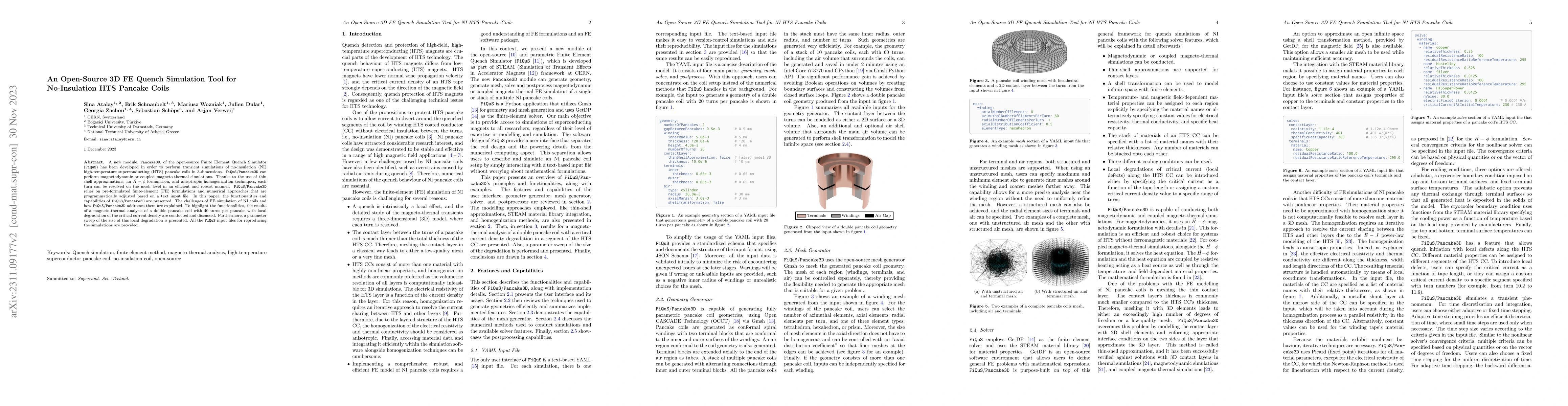 Thumbnail for An Open-Source 3D FE Quench Simulation Tool for No-Insulation HTS
  Pancake Coils
