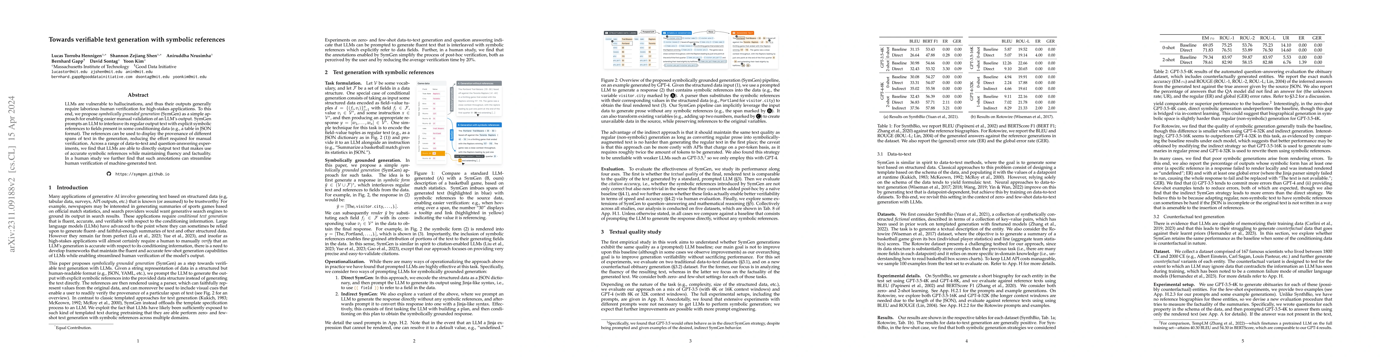 Thumbnail for Towards Verifiable Text Generation with Symbolic References