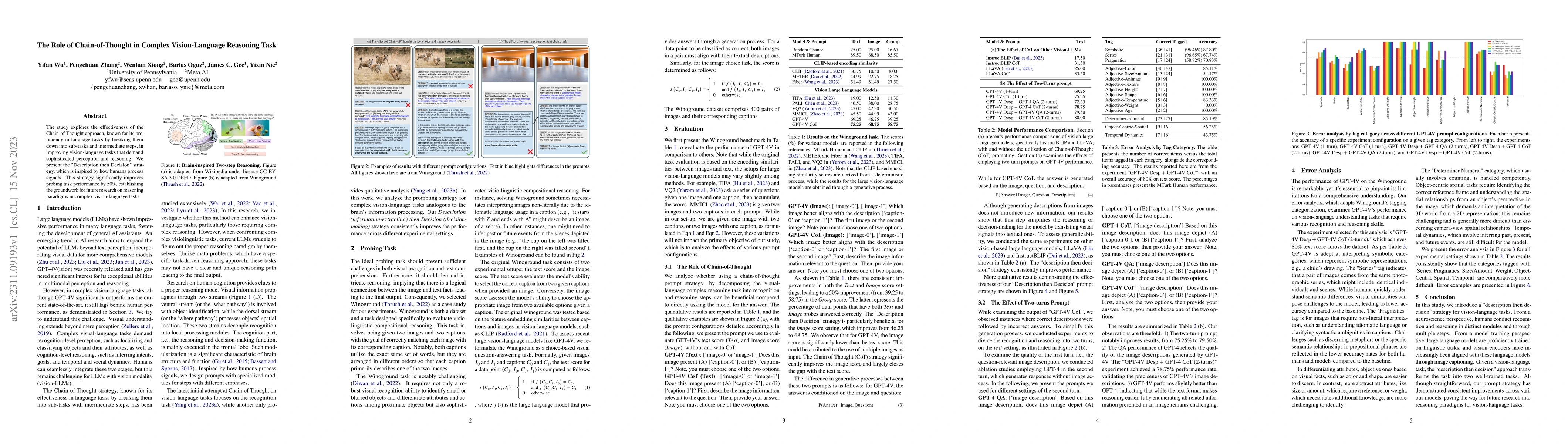 Thumbnail for The Role of Chain-of-Thought in Complex Vision-Language Reasoning Task