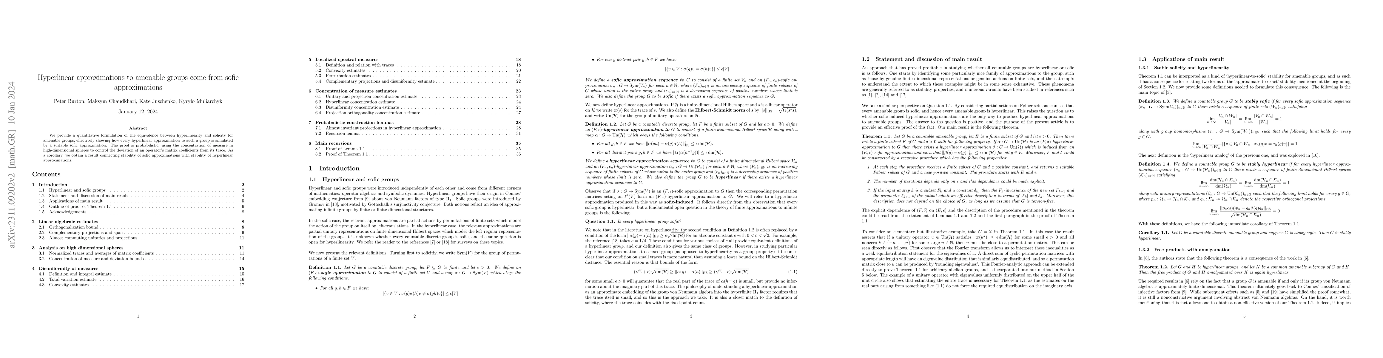 Thumbnail for Hyperlinear approximations to amenable groups come from sofic
  approximations