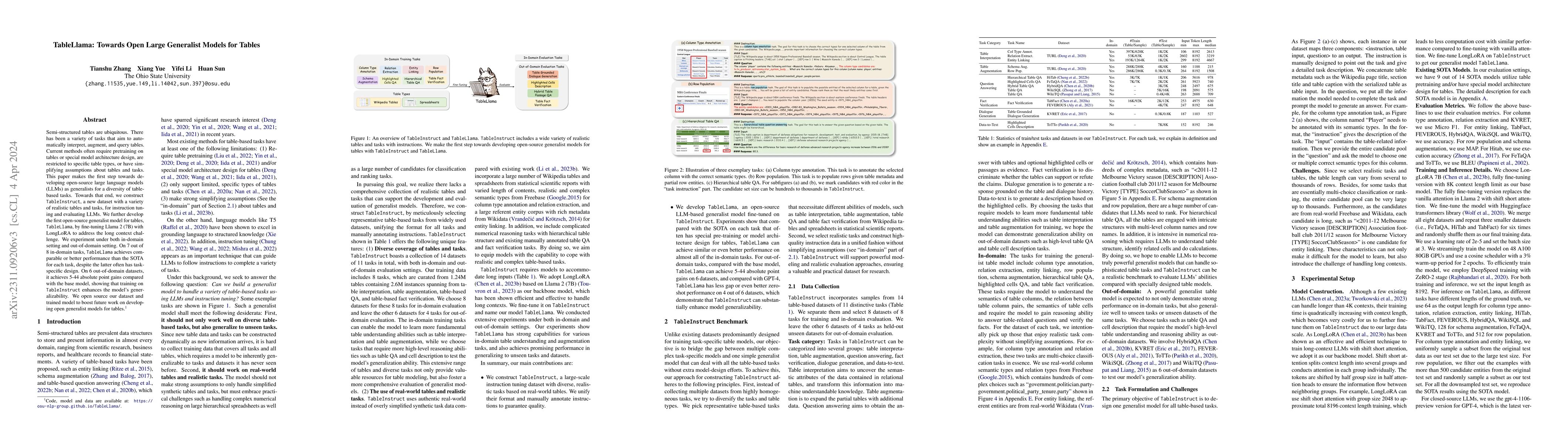 Thumbnail for TableLlama: Towards Open Large Generalist Models for Tables