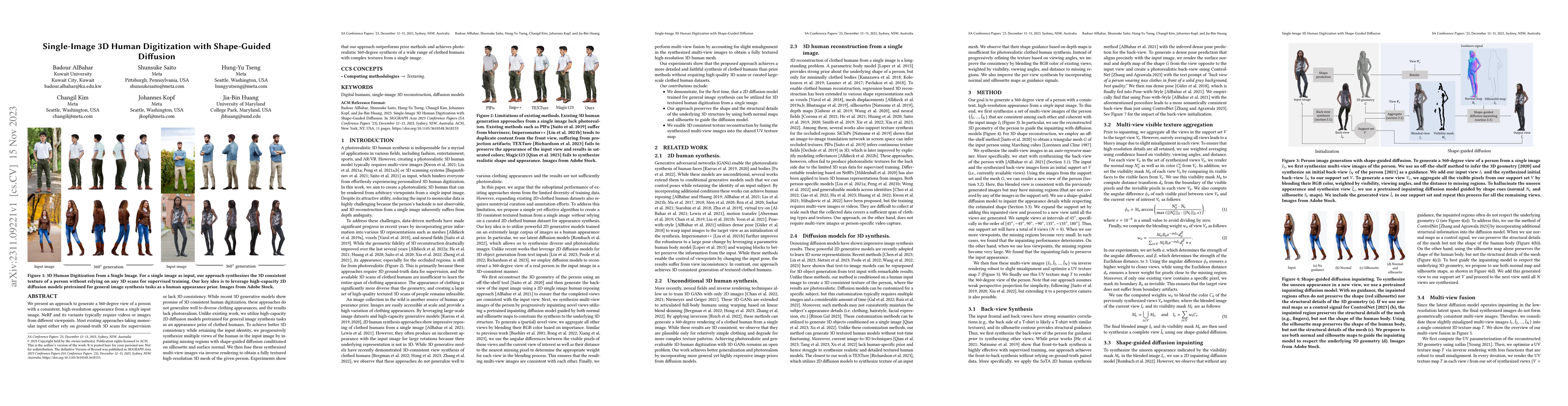 Thumbnail for Single-Image 3D Human Digitization with Shape-Guided Diffusion
