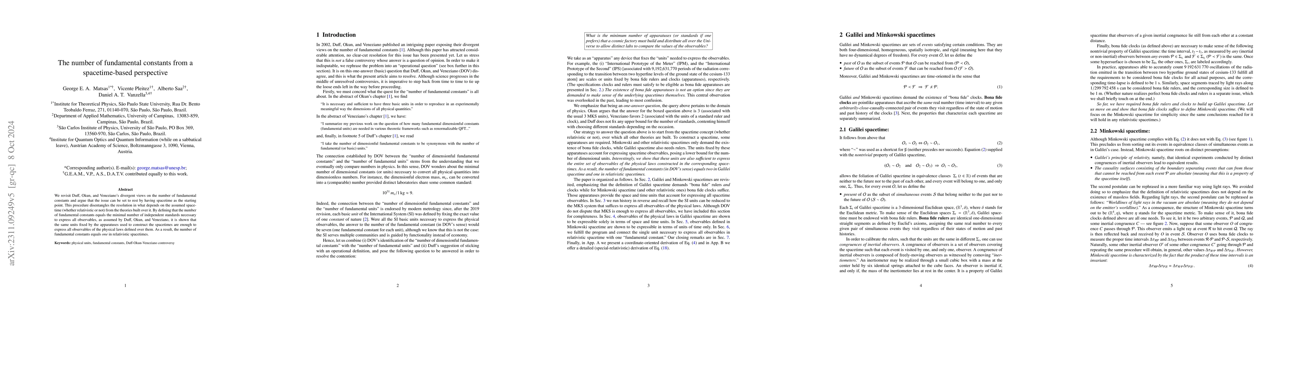 Thumbnail for The number of fundamental constants from a spacetime-based perspective