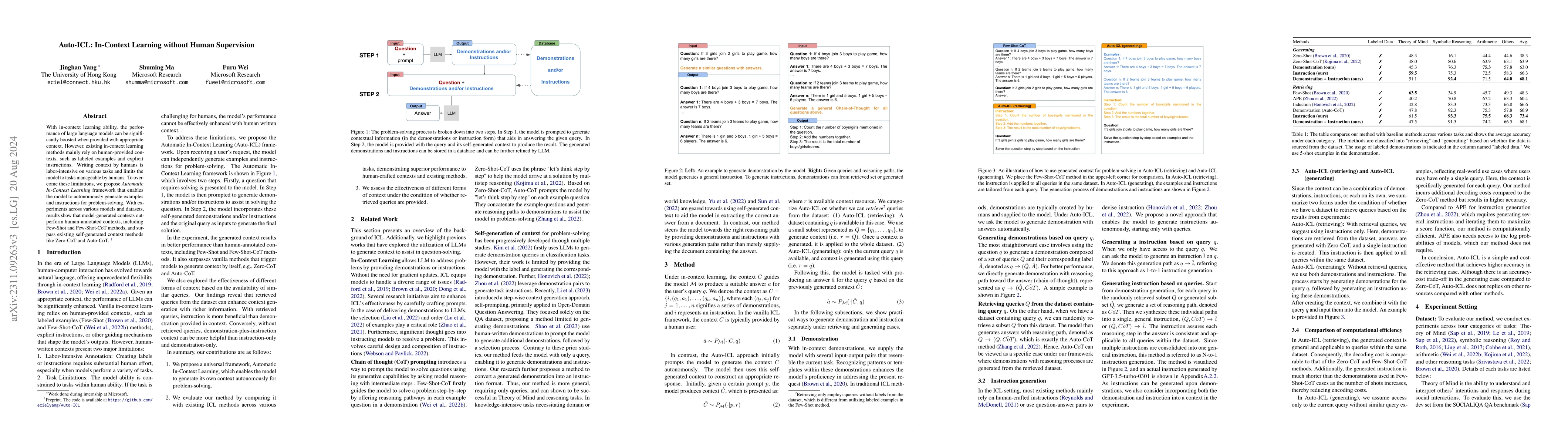 Thumbnail for Auto-ICL: In-Context Learning without Human Supervision