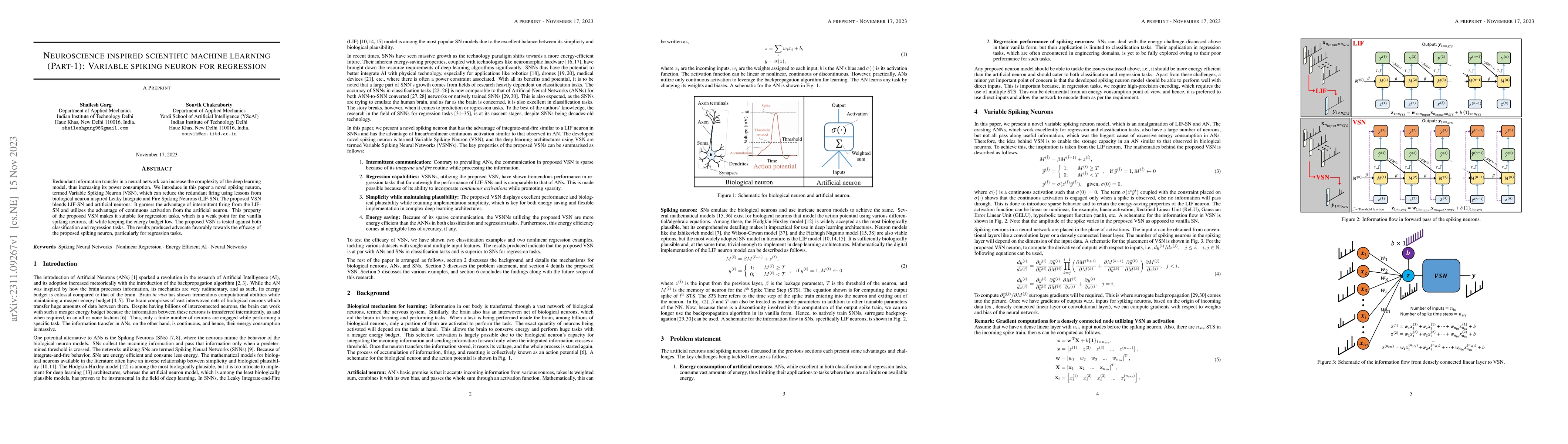 Thumbnail for Neuroscience inspired scientific machine learning (Part-1): Variable
  spiking neuron for regression