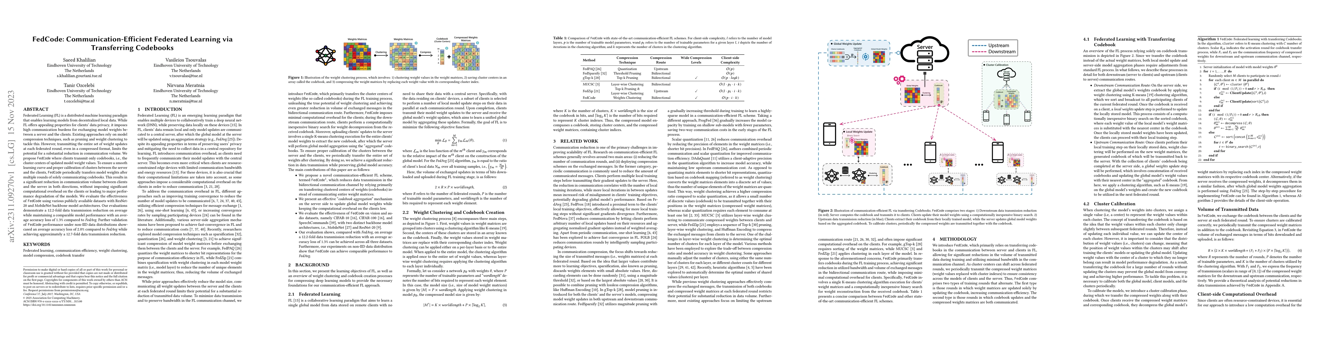 Thumbnail for FedCode: Communication-Efficient Federated Learning via Transferring
  Codebooks