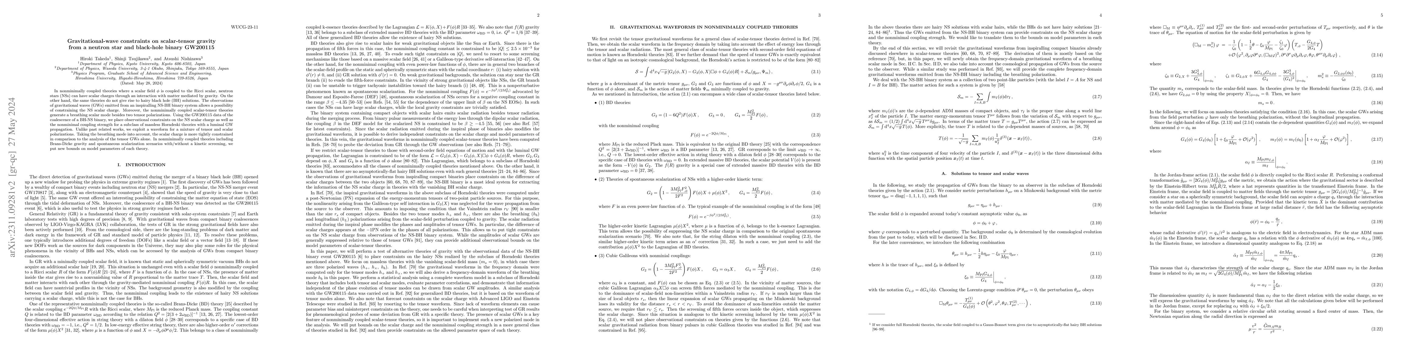 Thumbnail for Gravitational-wave constraints on scalar-tensor gravity from a neutron
  star and black-hole binary GW200115