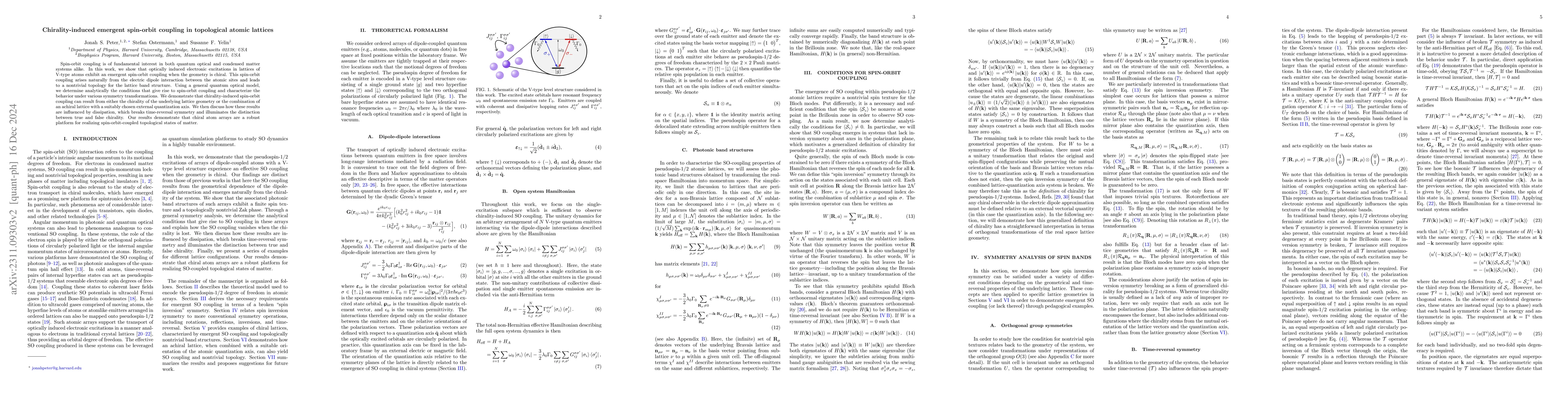 Thumbnail for Chirality-induced emergent spin-orbit coupling in topological atomic
  lattices