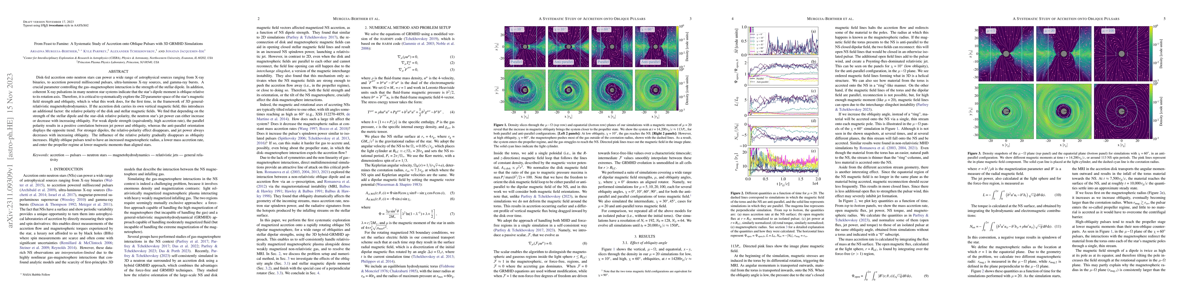 Thumbnail for From Feast to Famine: A Systematic Study of Accretion onto Oblique
  Pulsars with 3D GRMHD Simulations