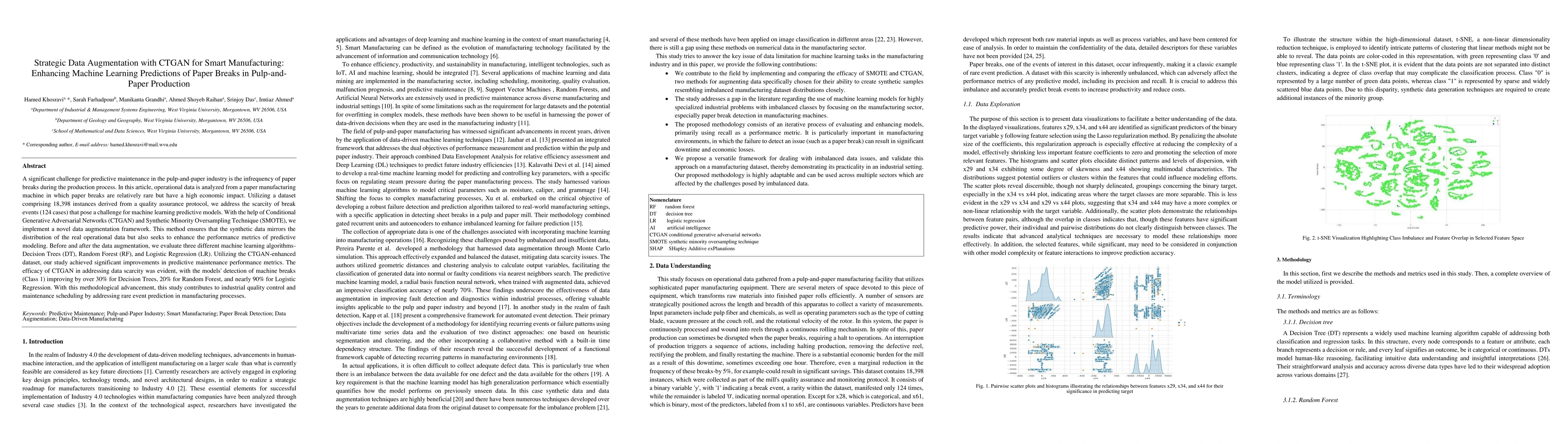 Thumbnail for Strategic Data Augmentation with CTGAN for Smart Manufacturing:
  Enhancing Machine Learning Predictions of Paper Breaks in Pulp-and-Paper
  Production