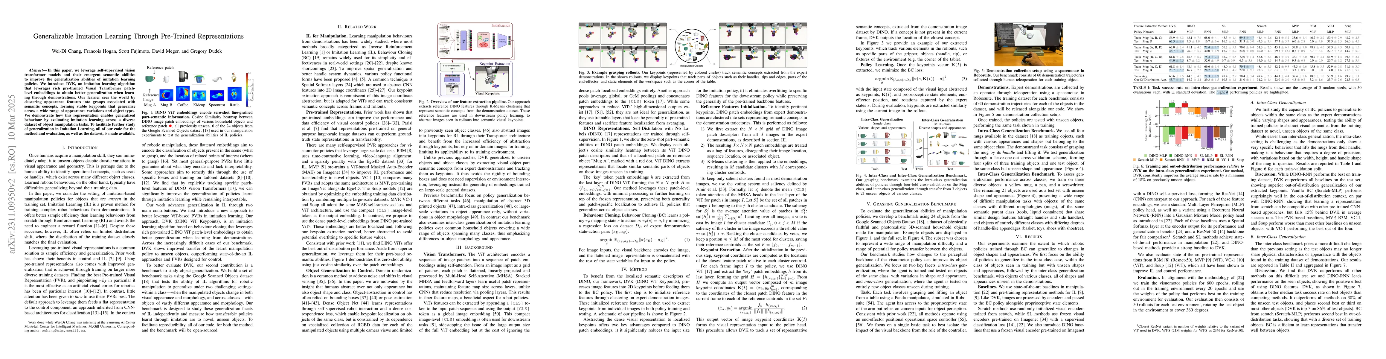 Thumbnail for Generalizable Imitation Learning Through Pre-Trained Representations