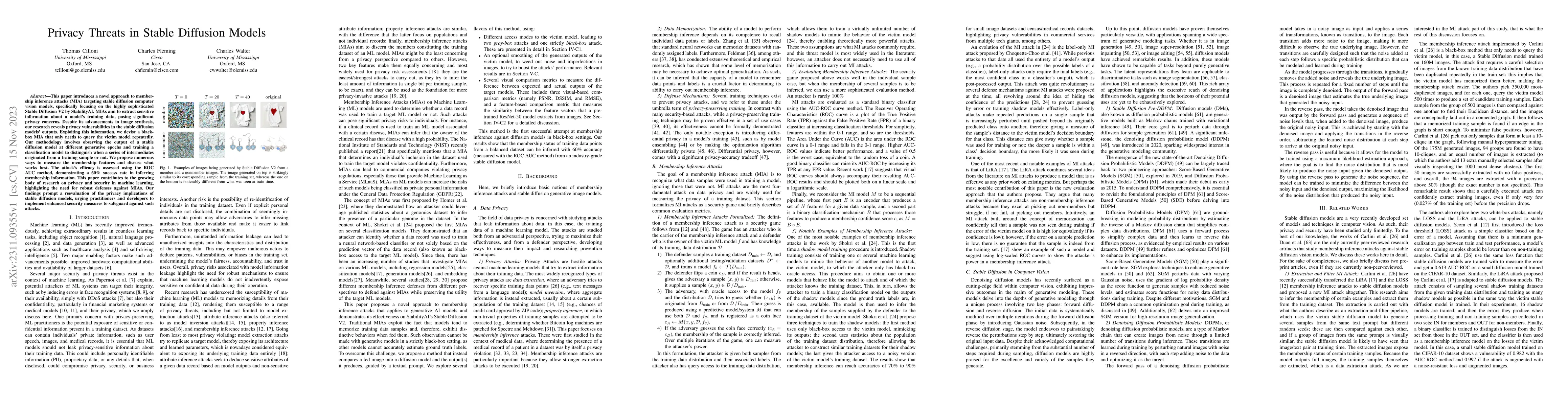 Thumbnail for Privacy Threats in Stable Diffusion Models