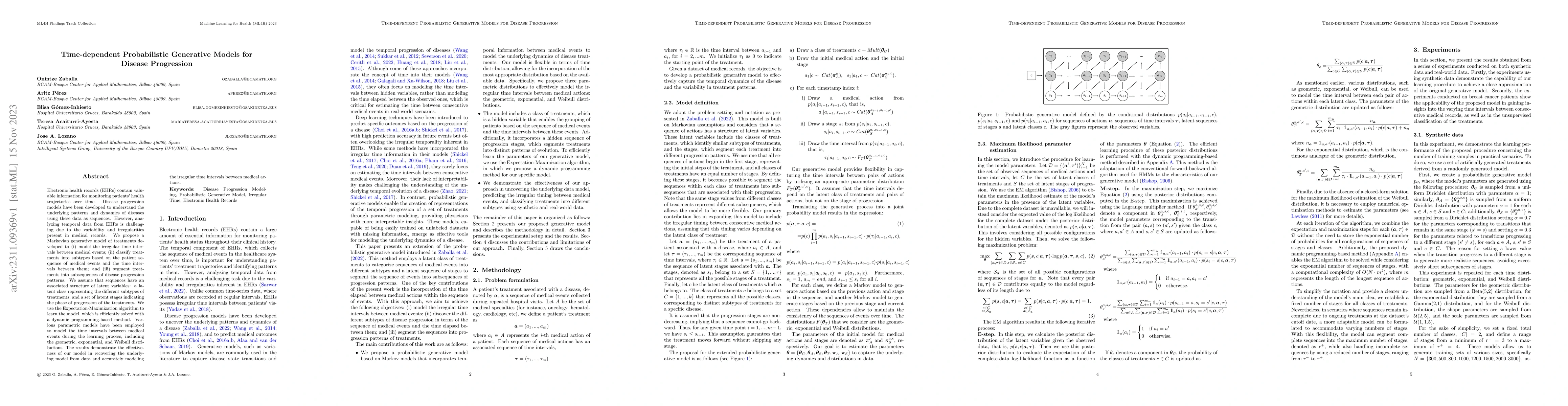 Thumbnail for Time-dependent Probabilistic Generative Models for Disease Progression
