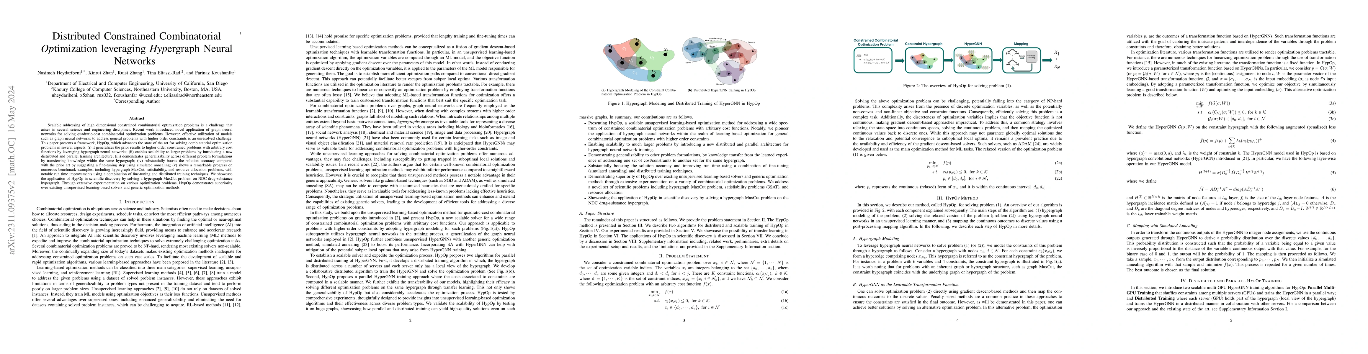 Thumbnail for Distributed Constrained Combinatorial Optimization leveraging Hypergraph
  Neural Networks