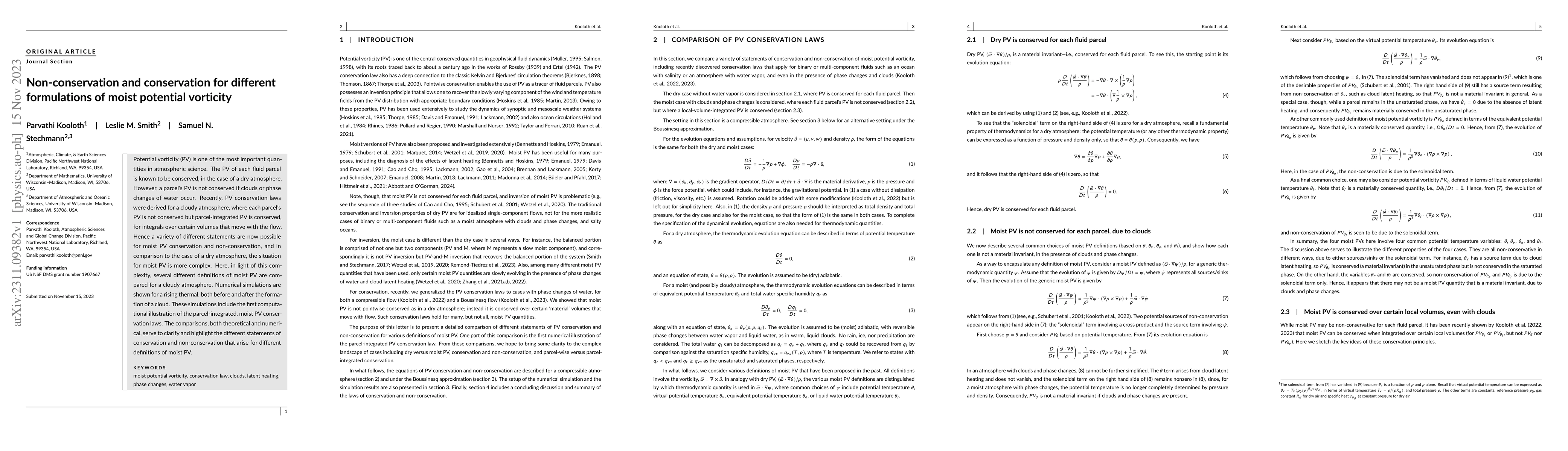 Thumbnail for Non-conservation and conservation for different formulations of moist
  potential vorticity