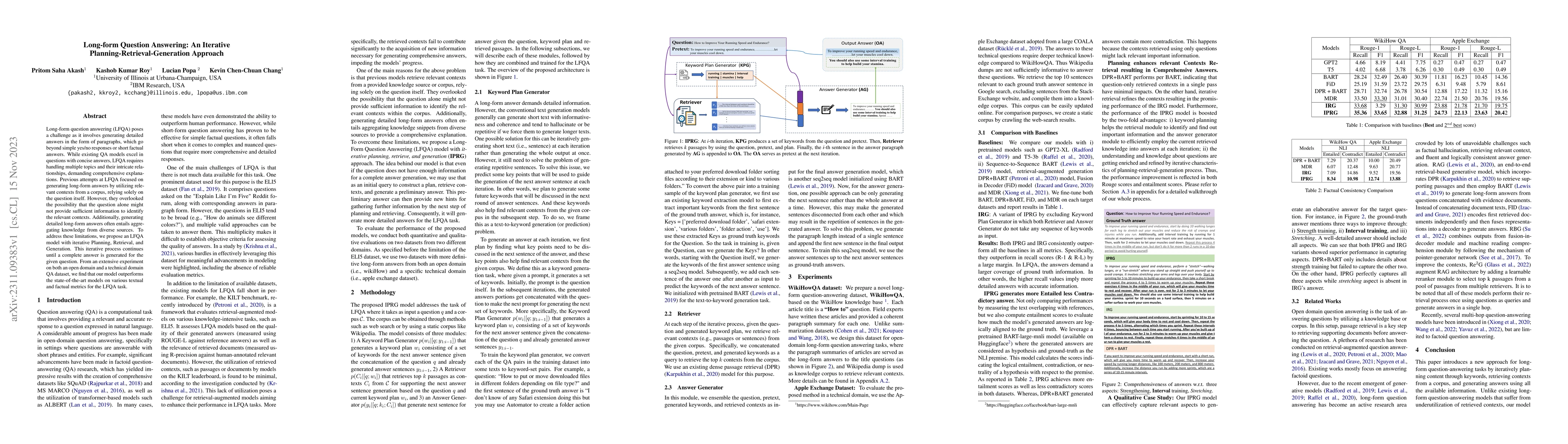 Thumbnail for Long-form Question Answering: An Iterative Planning-Retrieval-Generation
  Approach