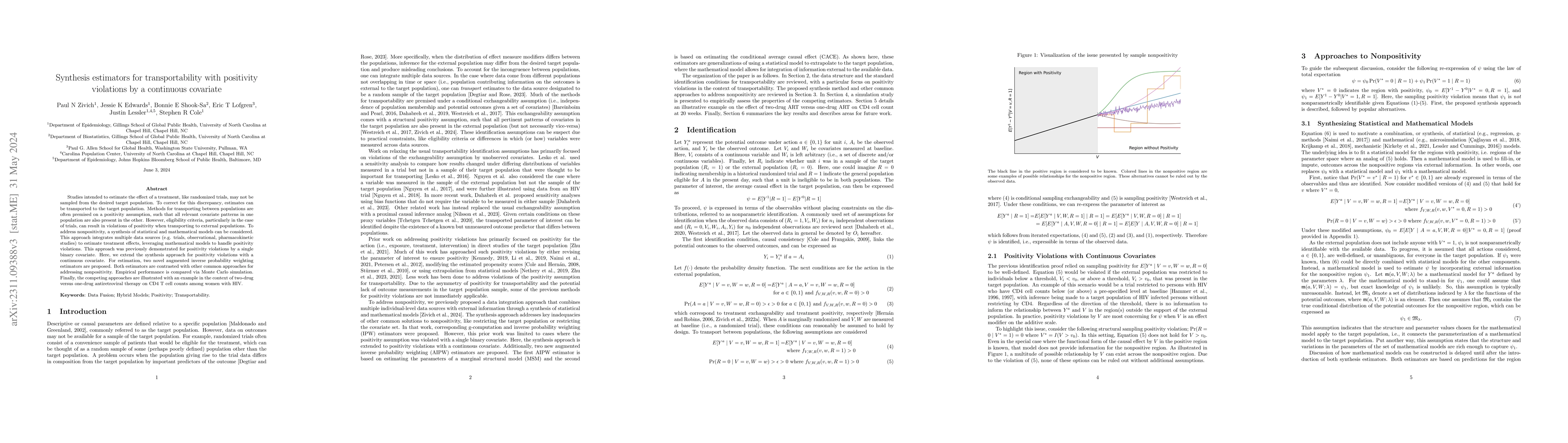 Thumbnail for Synthesis estimators for positivity violations with a continuous
  covariate