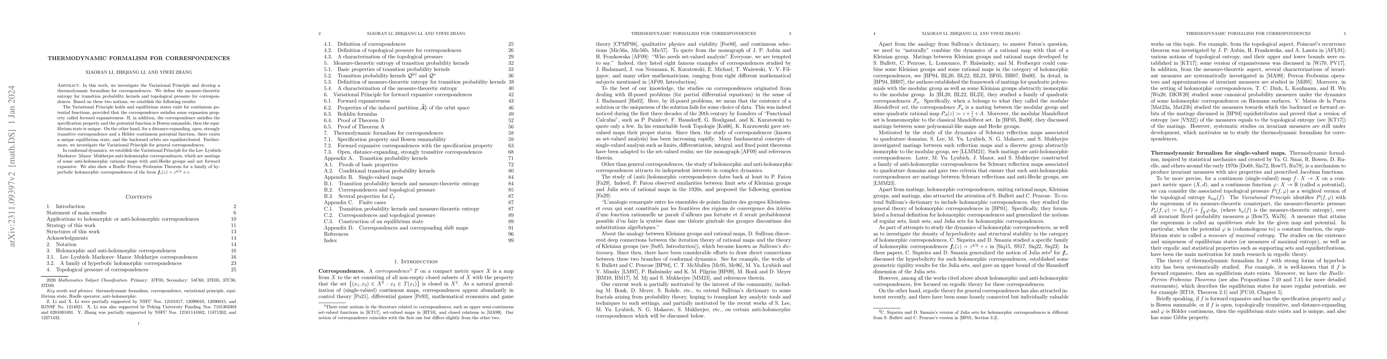 Thumbnail for Thermodynamic formalism for correspondences