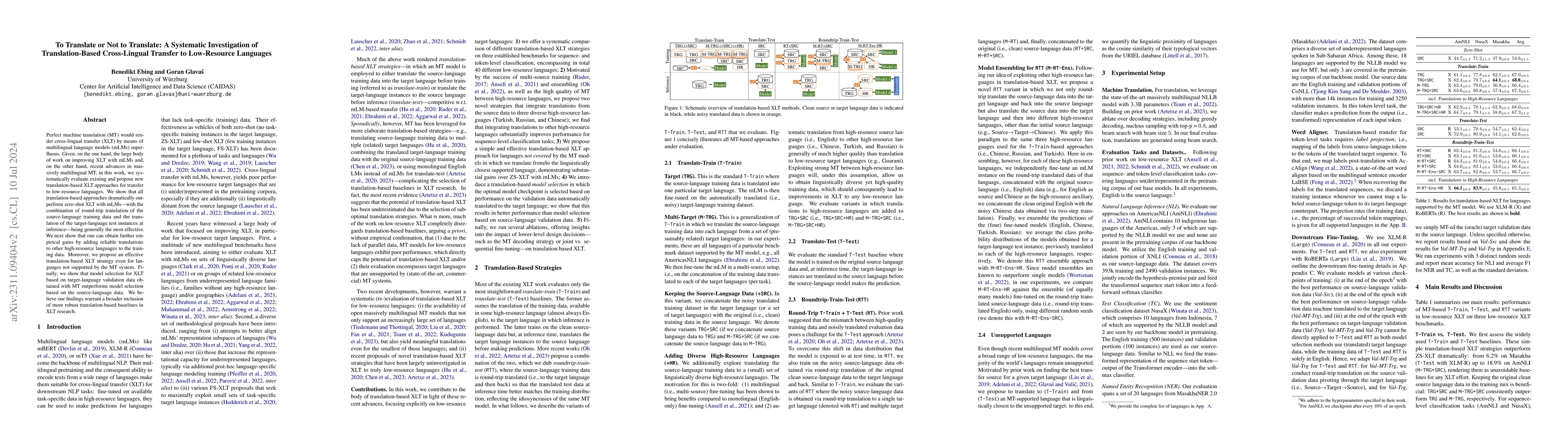 Thumbnail for To Translate or Not to Translate: A Systematic Investigation of
  Translation-Based Cross-Lingual Transfer to Low-Resource Languages