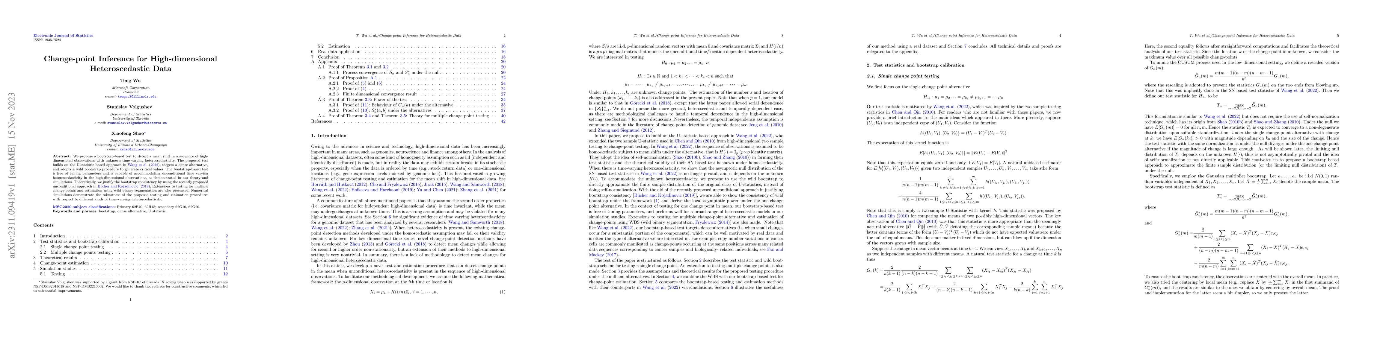 Thumbnail for Change-point Inference for High-dimensional Heteroscedastic Data
