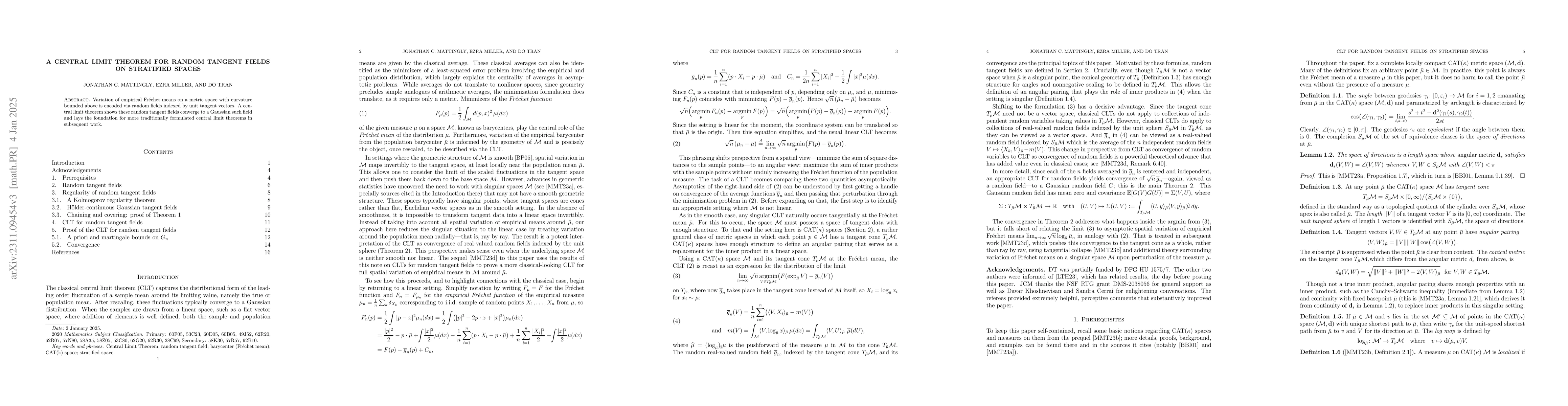 Thumbnail for A central limit theorem for random tangent fields on stratified spaces
