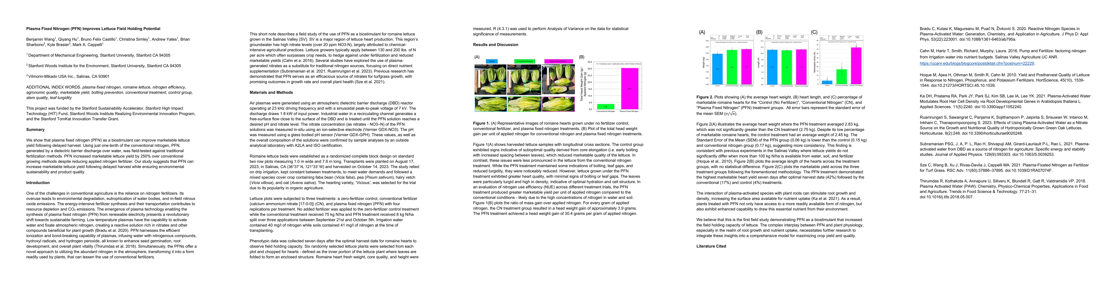 Thumbnail for Plasma Fixed Nitrogen (PFN) Improves Lettuce Field Holding Potential