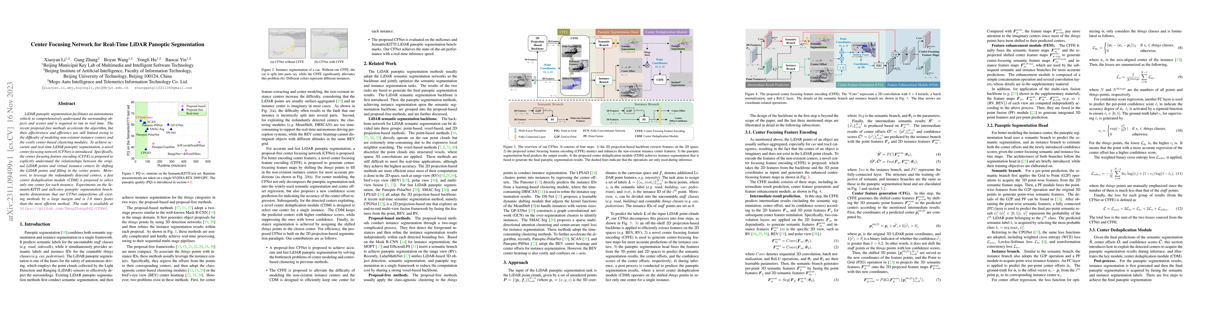 Thumbnail for Center Focusing Network for Real-Time LiDAR Panoptic Segmentation