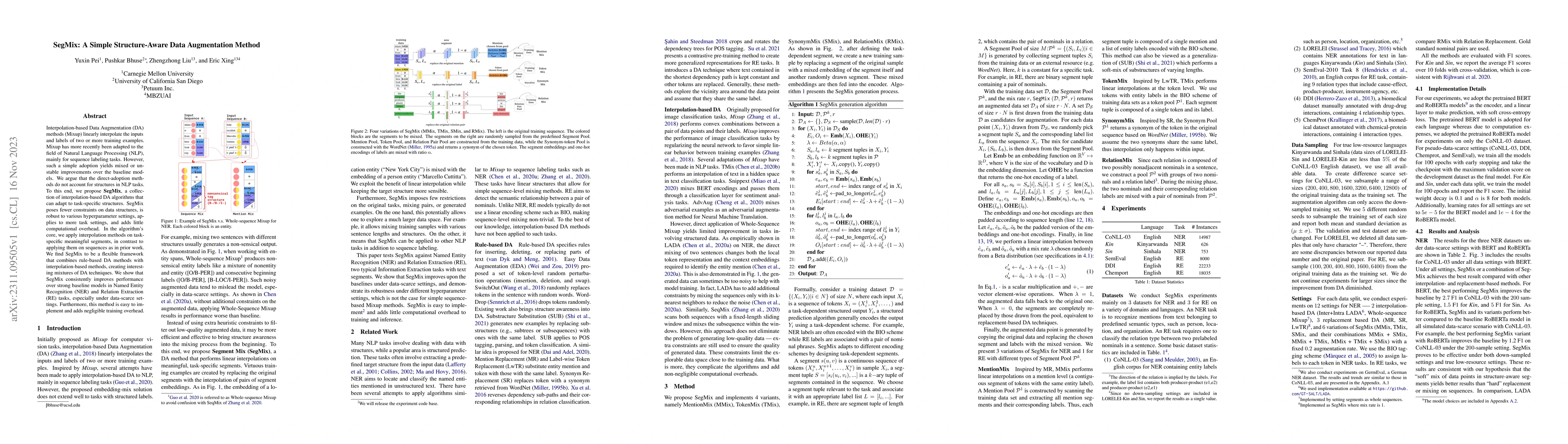 Thumbnail for SegMix: A Simple Structure-Aware Data Augmentation Method