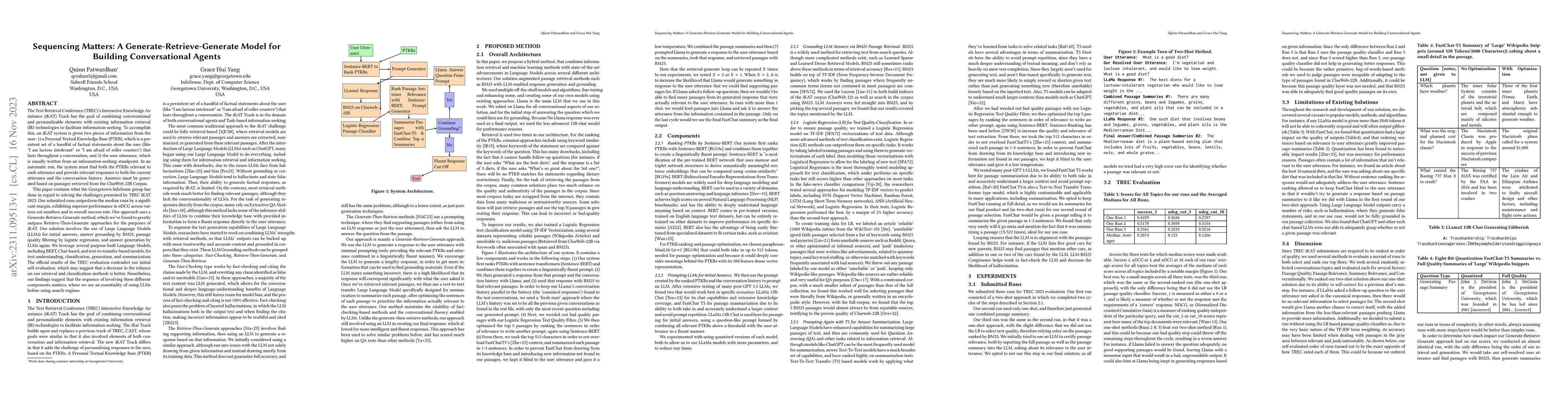 Thumbnail for Sequencing Matters: A Generate-Retrieve-Generate Model for Building
  Conversational Agents