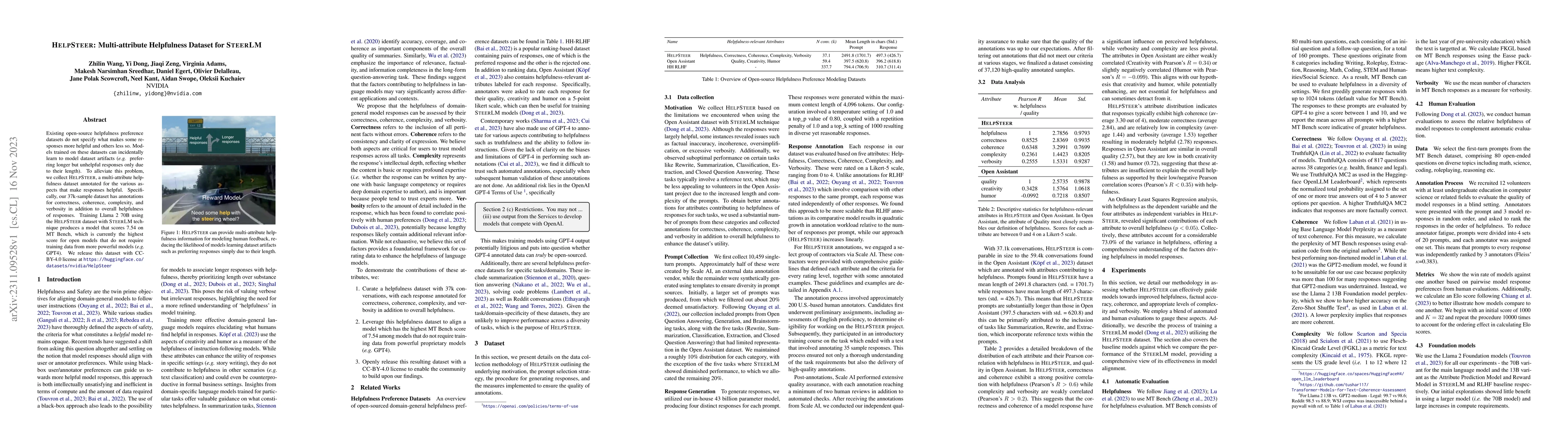 Thumbnail for HelpSteer: Multi-attribute Helpfulness Dataset for SteerLM