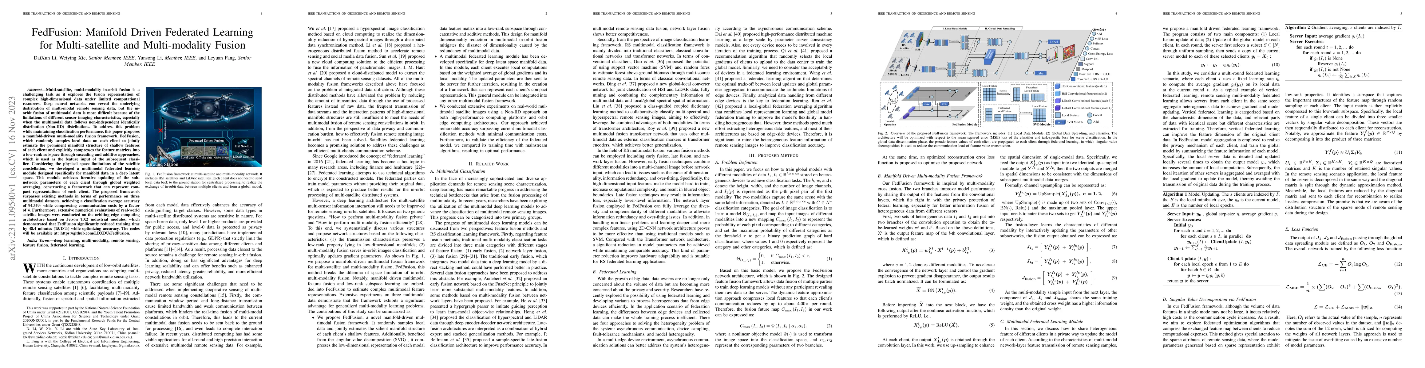 Thumbnail for FedFusion: Manifold Driven Federated Learning for Multi-satellite and
  Multi-modality Fusion