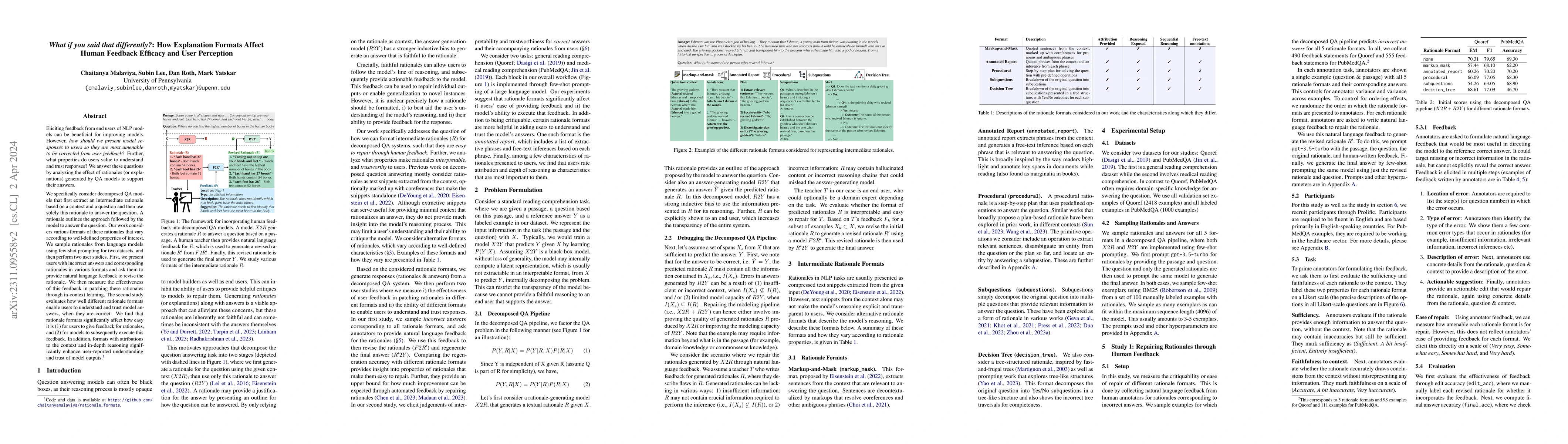 Thumbnail for What if you said that differently?: How Explanation Formats Affect Human
  Feedback Efficacy and User Perception