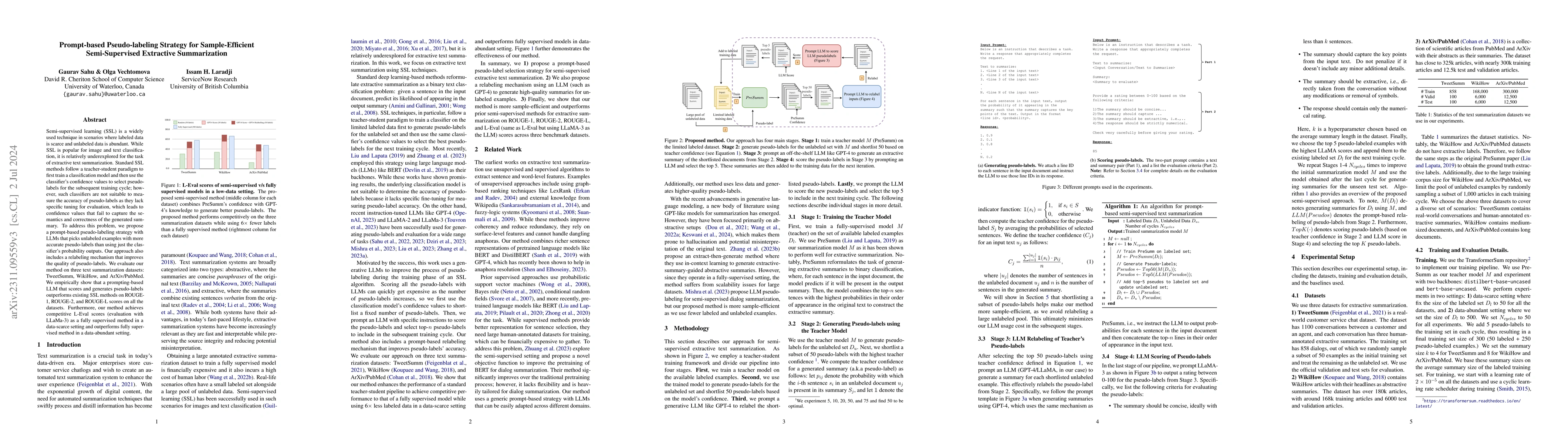 Thumbnail for Prompt-based Pseudo-labeling Strategy for Sample-Efficient
  Semi-Supervised Extractive Summarization