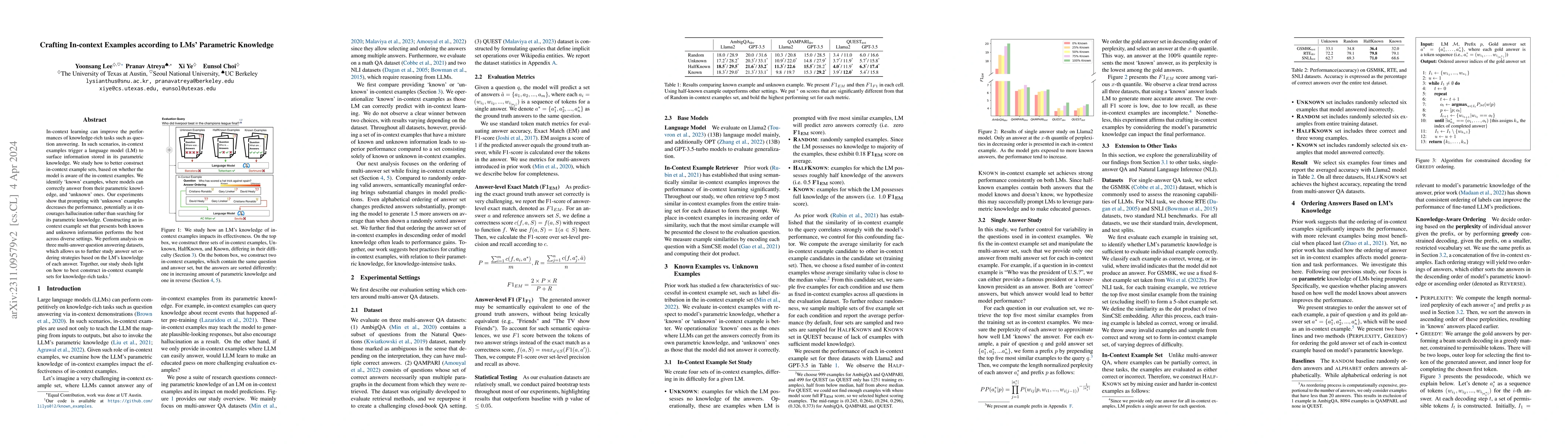 Thumbnail for Crafting In-context Examples according to LMs' Parametric Knowledge